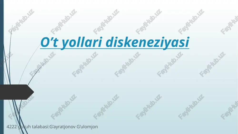 o‘tchiqarish yo‘llari diskineziyasi — PPTX
