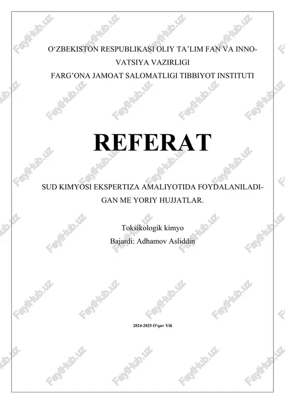 sud kimyosi ekspertizasi amaliyoti — DOCX