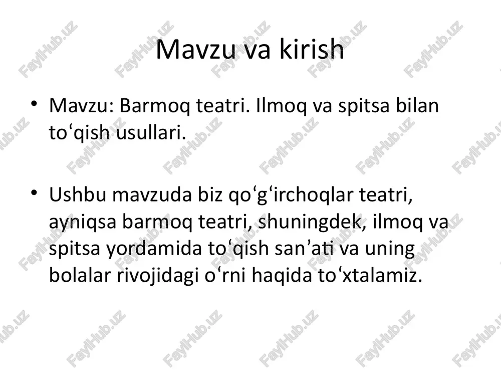 barmoq teatri — PPTX