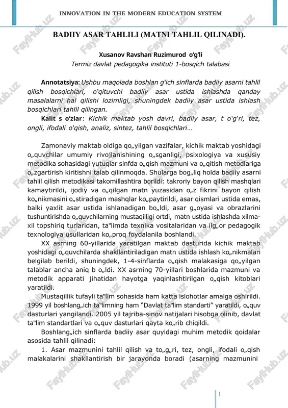badiiy asar tahlili — DOCX