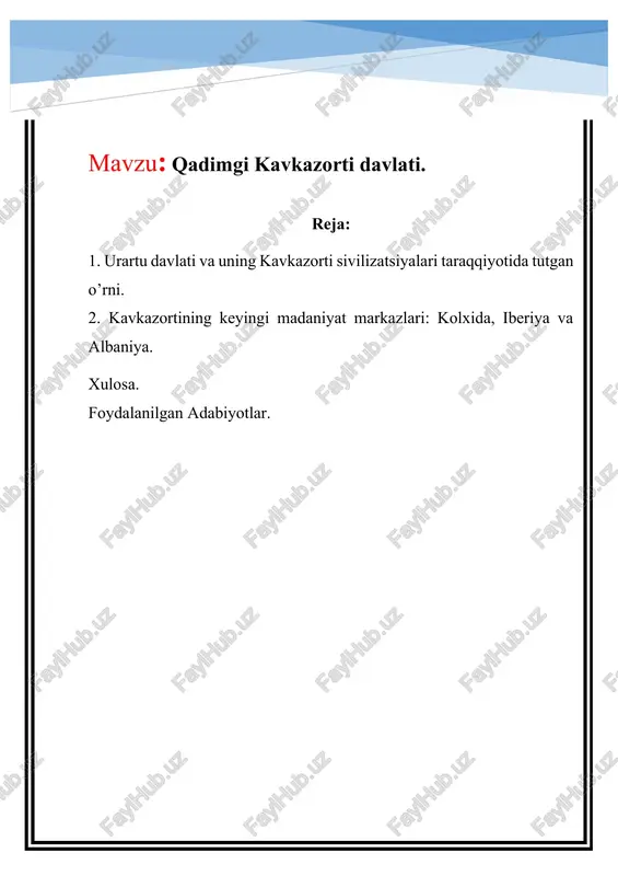 qadimgi kavkazorti davlati — DOCX