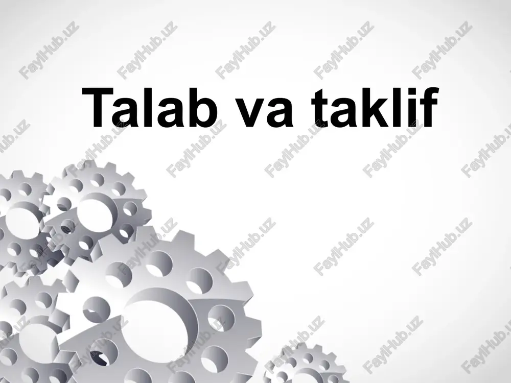 ehtiyoj va ehtiyoj talabiga oid ma'lumotlar — PPTX
