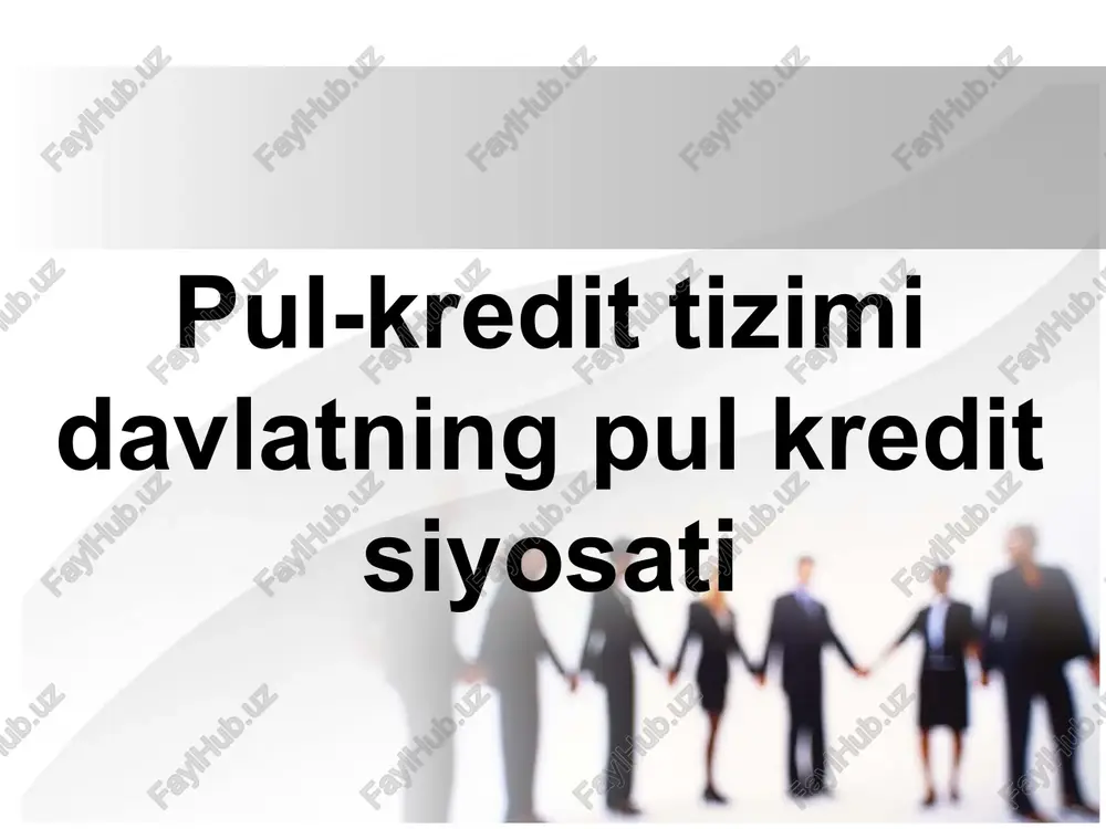 pul muomalasi qonuni — PPTX