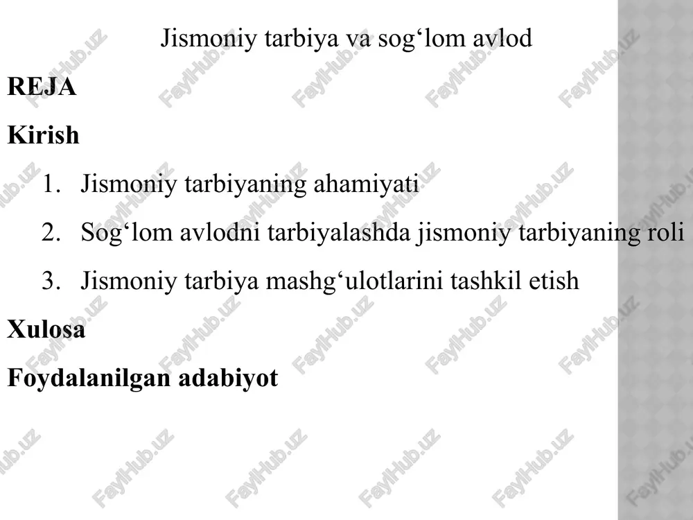 jismoniy tarbiya va sog'liqni saqlash — PPTX