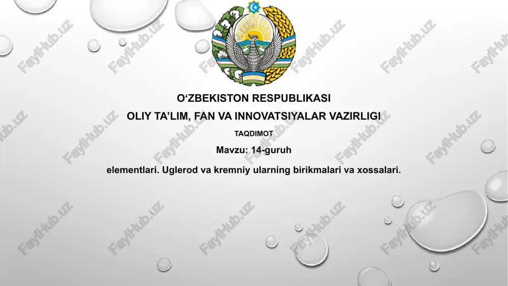 14-guruh elementlari. uglerod va kremniy — PPTX