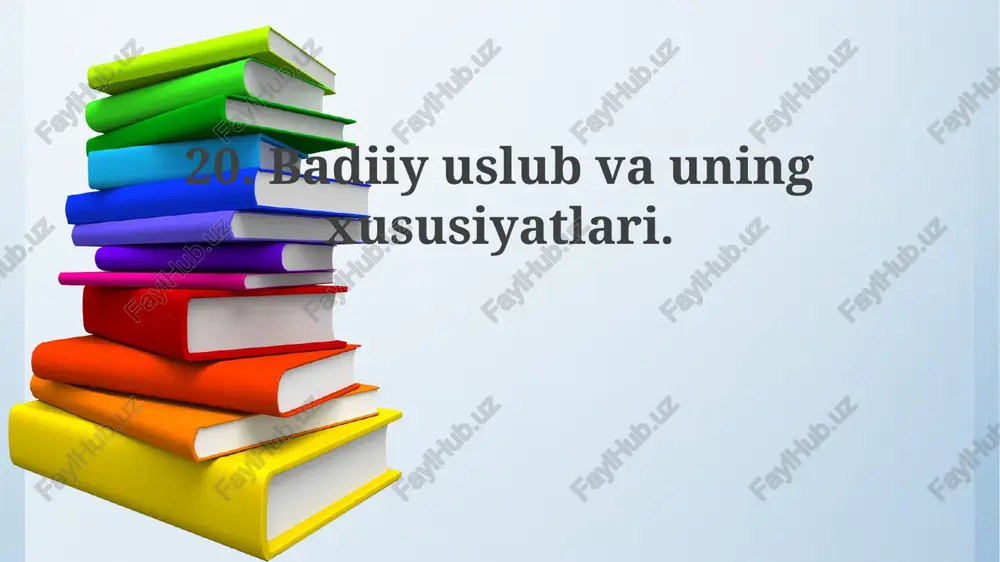 badiiy uslub va uning xususiyatlari — PPTX