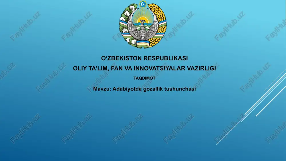adabiyotdagi go'zallik tushunchasi — PPTX