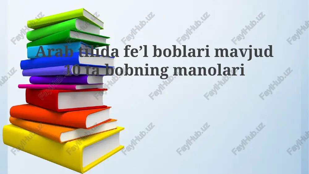 arabtilida feʼl boblari — PPTX