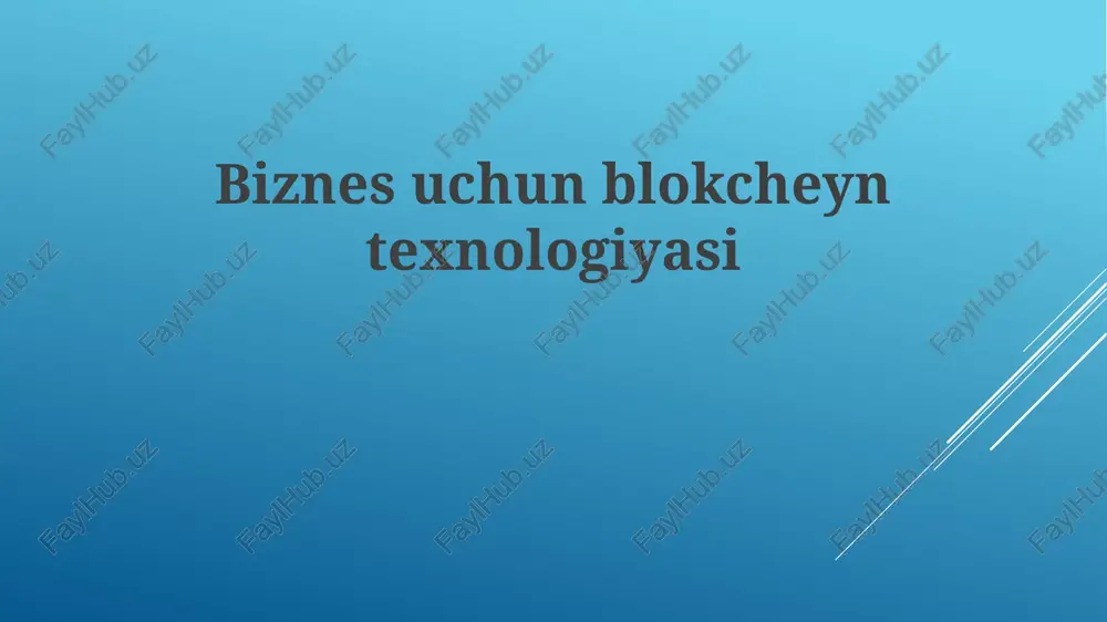 blokcheyn texnologiyasi — PPTX