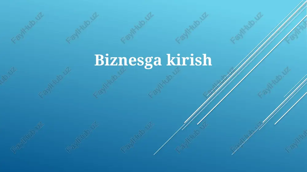 biznesga kirish — PPTX