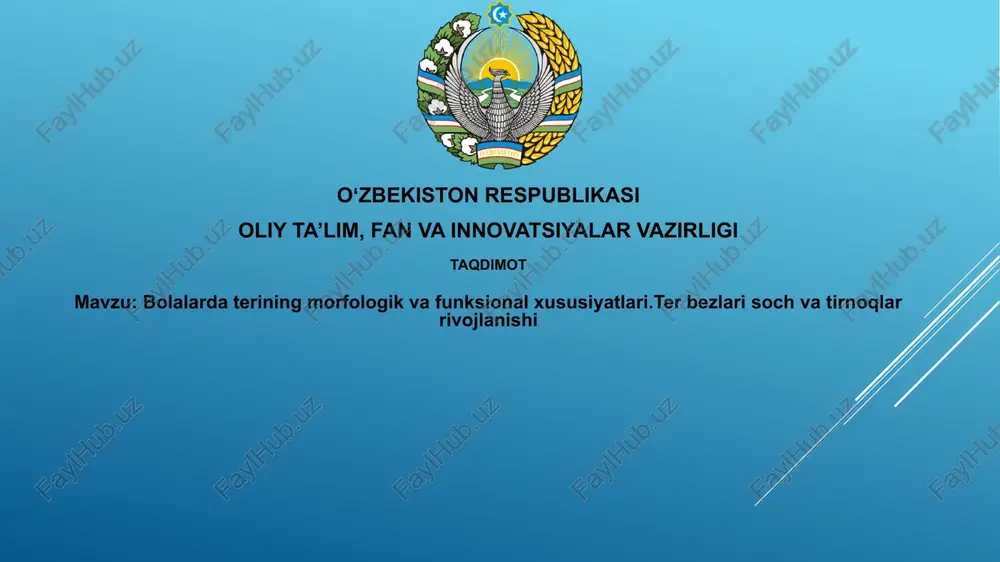 bolalardaterining morfologik va funksional xususiyatlari — PPTX