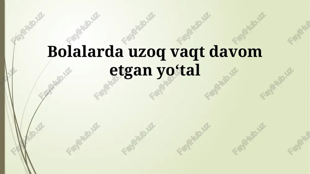 yo'tal davolash — PPTX