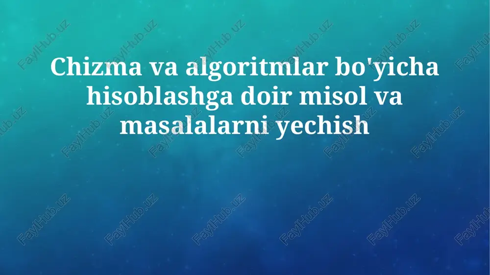 hisoblash geometriyasi va algoritmlarga umumiy nazar — PPTX