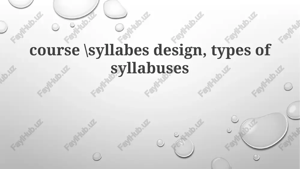 syllabus design course — PPTX