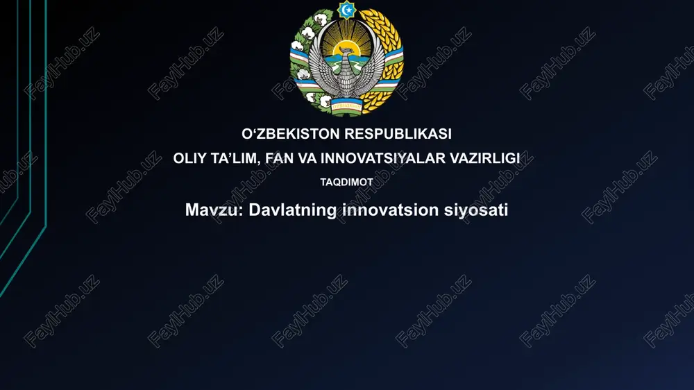 davlatning innovatsion siyosati — PPTX