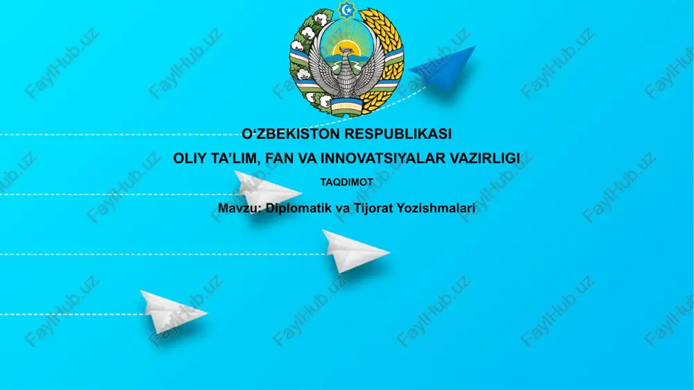 diplomatik va tijorat yozishmalari — PPTX