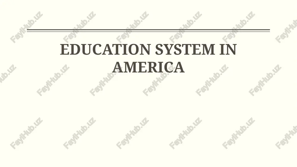 understanding the american education system — PPTX