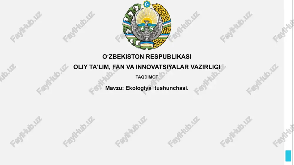 ekologiya ta'rifi va mohiyati — PPTX