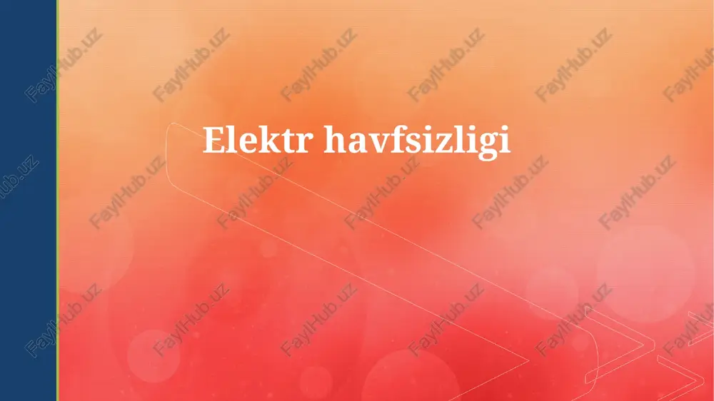 elektr havfsizligi — PPTX