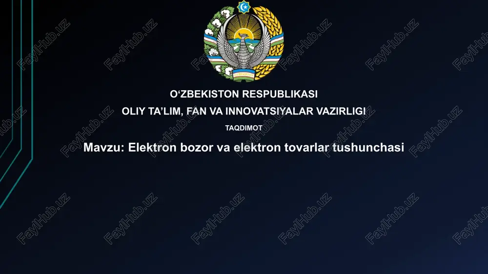 elektron tijorat tushunchasi — PPTX