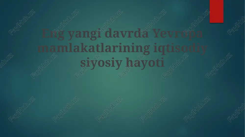 zamonaviy yevropa iqtisodiyoti — PPTX