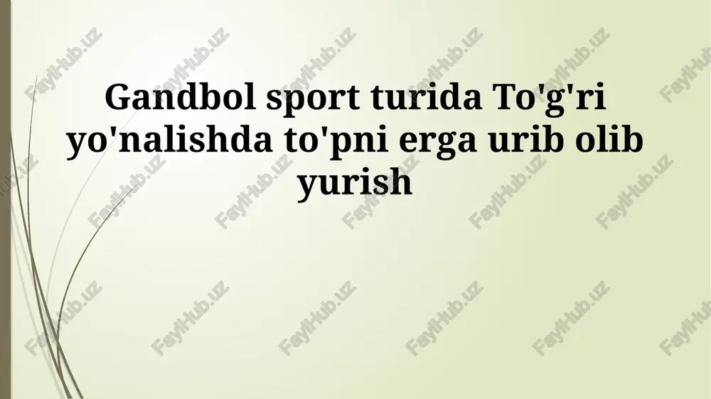 to'g'ri yo'nalishda to'pni erga urib olib yurish — PPTX