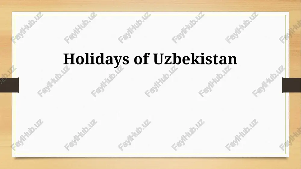 holidays of uzbekistan — PPTX