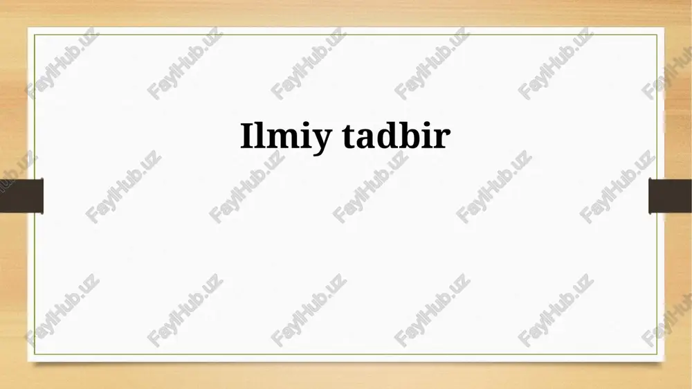 ilmiy tadbir — PPTX