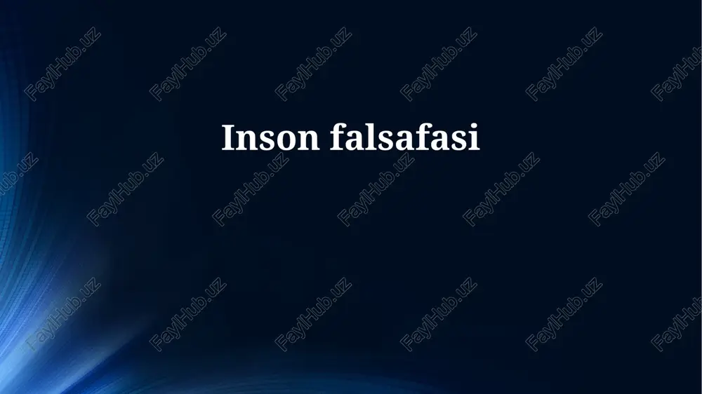 inson falsafasi — PPTX