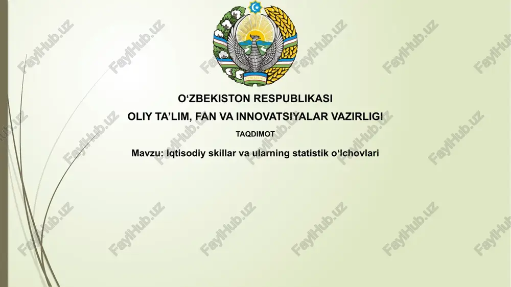 iqtisodiyskillarvaularningstatistikoʻlchovlari — PPTX