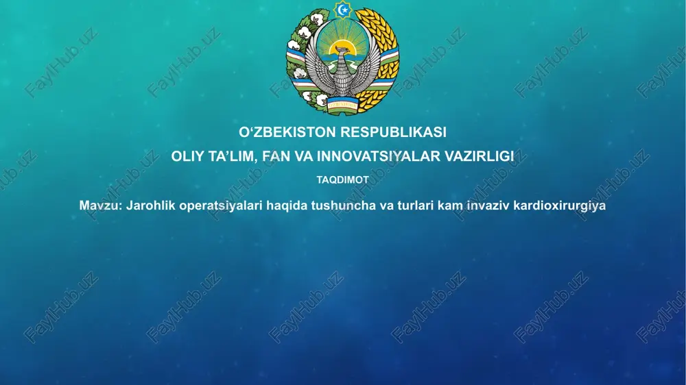 minimal invaziv yurak jarrohligi — PPTX