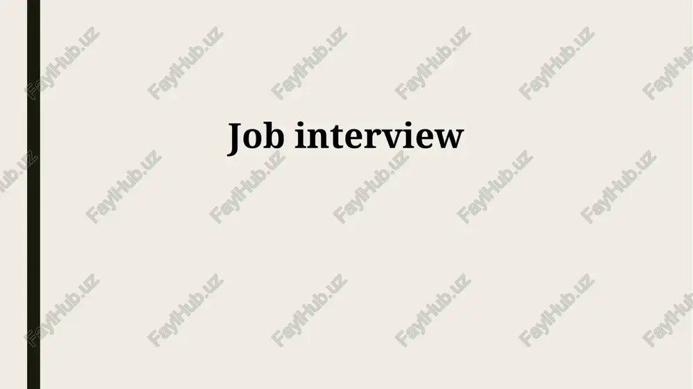 job interview — PPTX