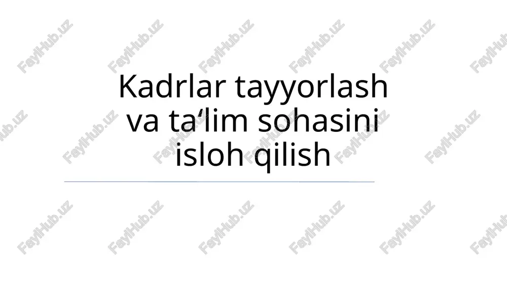 o'zbekistonda yoshlar siyosati: hozirgi holat va istiqbollar — PPTX
