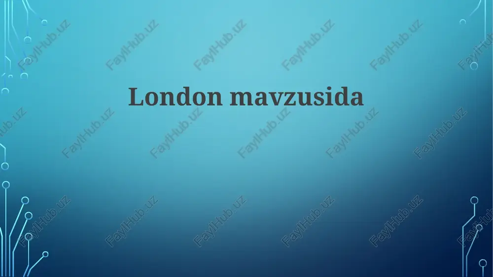 london: a historical and cultural tapestry — PPTX