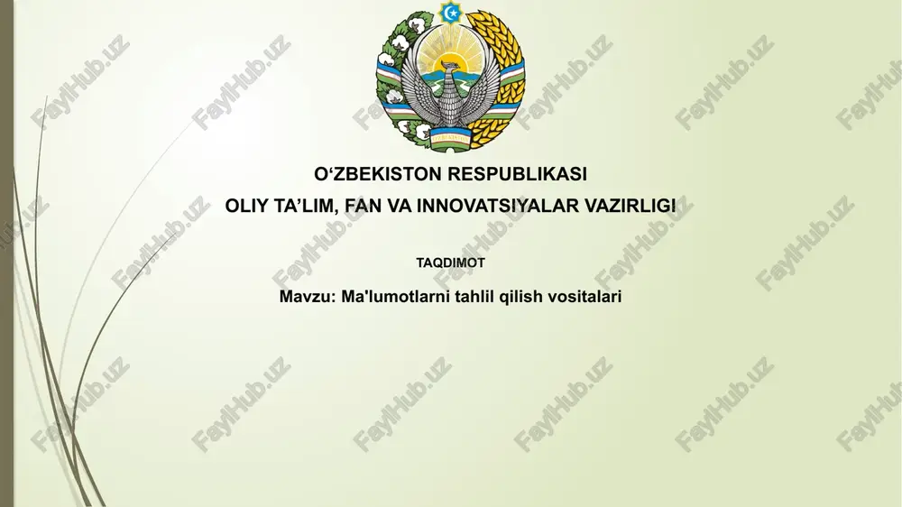 ma'lumotlarni tahlil qilish vositalari — PPTX