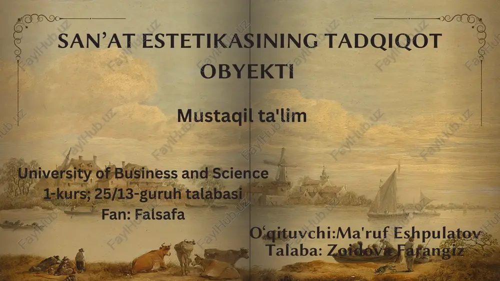 san’at estetikasining tadqiqoti — PDF
