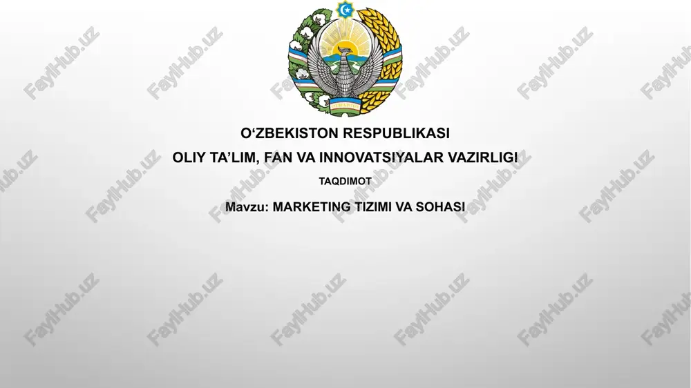 marketing tizimi vasohasi — PPTX