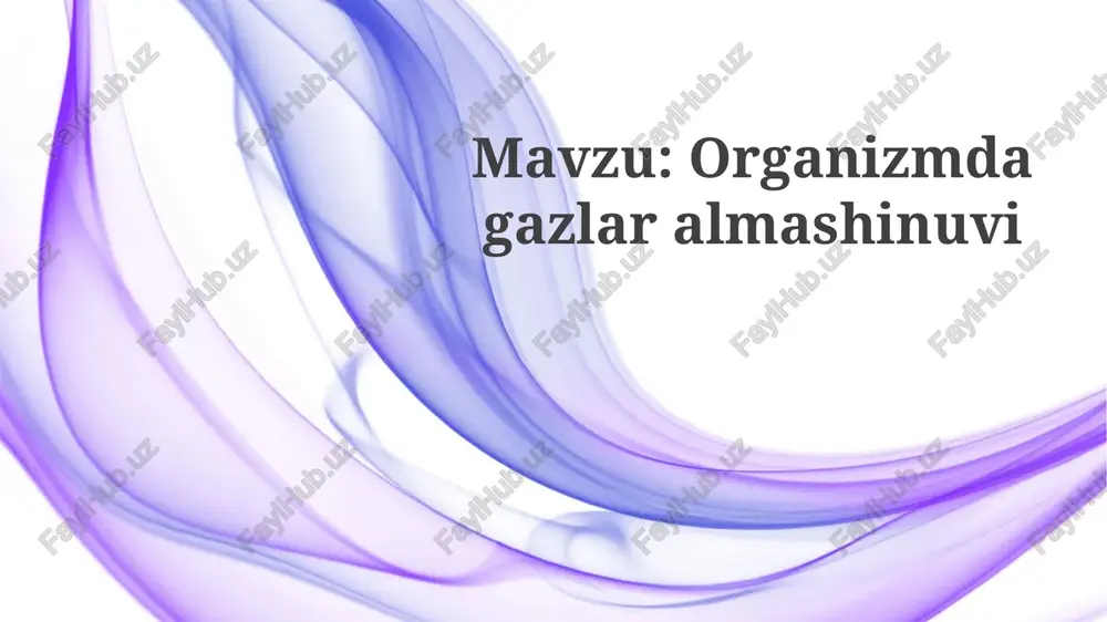organizmdagi gazlar almashinuvi — PPTX