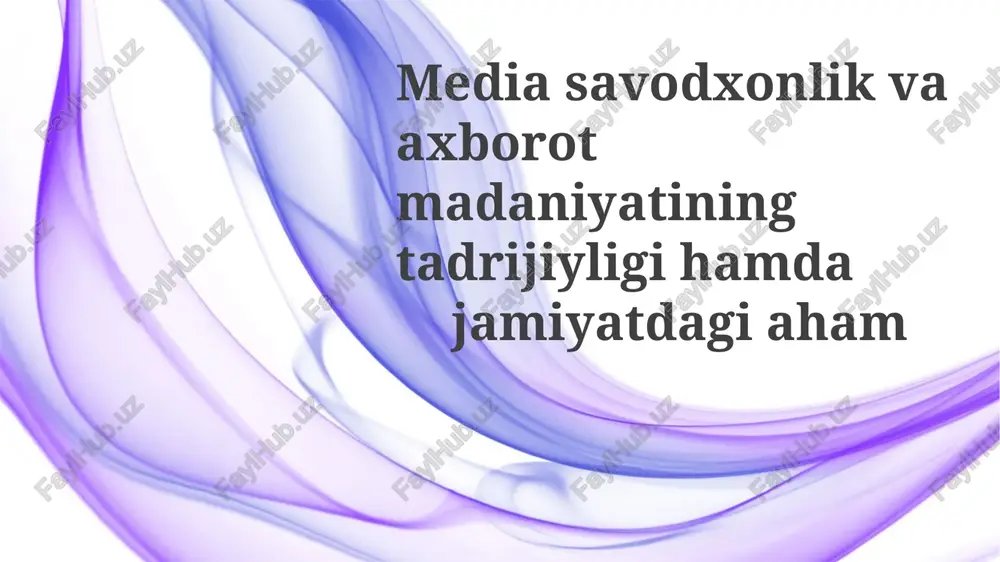 ommaviy axborot savodxonligi — PPTX