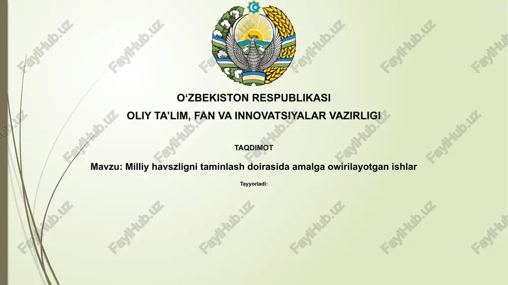 milliy xavfsizlikni taʼminlash — PPTX