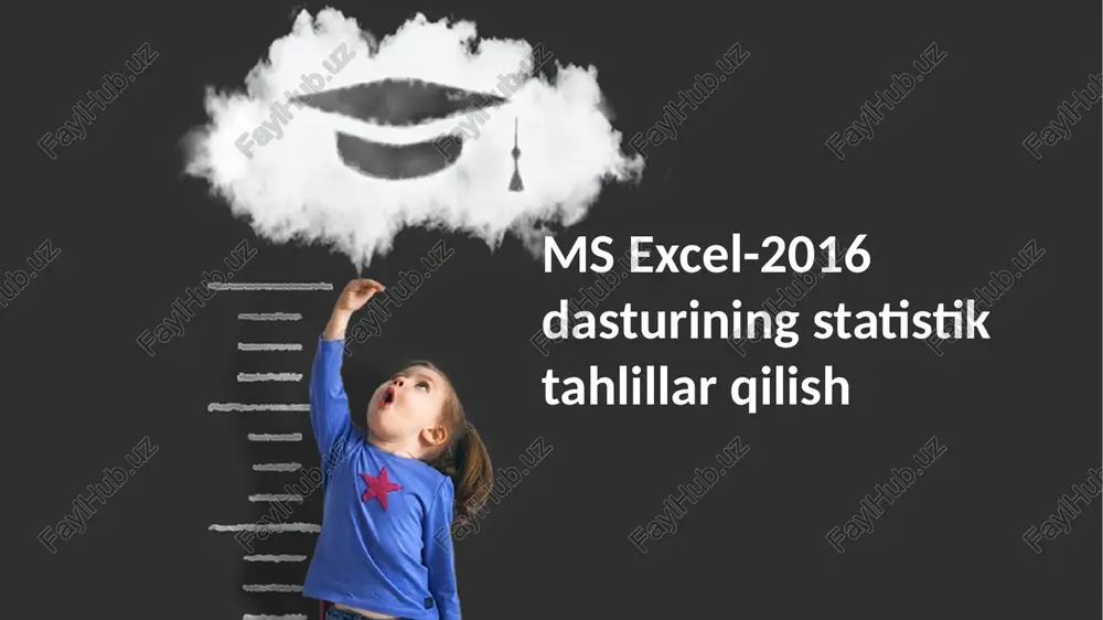 ms excel-2016 statistik tahlillar qilish — PPTX