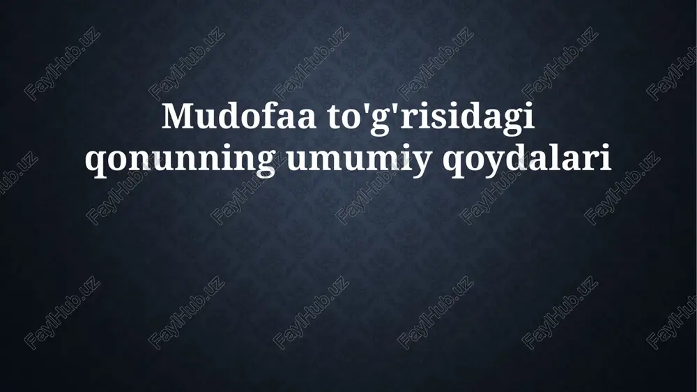 mudofaa to'g'risidagi qonun — PPTX