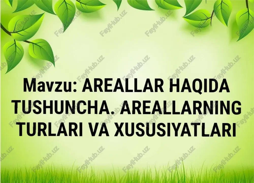 areal haqida tushuncha — PDF