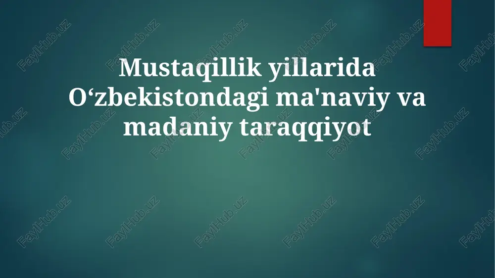 islom madaniyatining qayta tiklanishi — PPTX