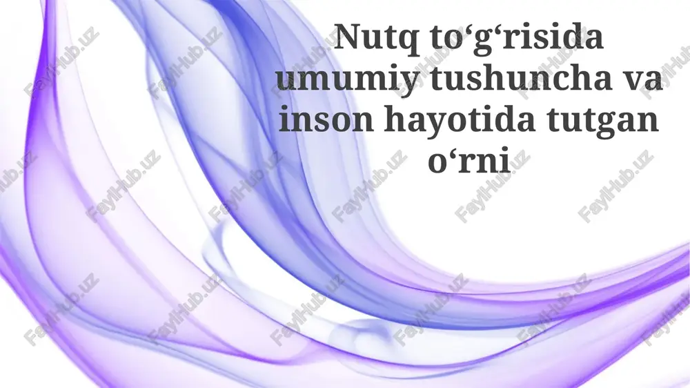 nutqtoʻgʻri haqida umumiy tushuncha — PPTX