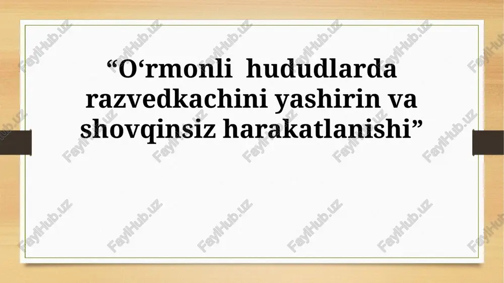 yashirin harakat asoslari — PPTX