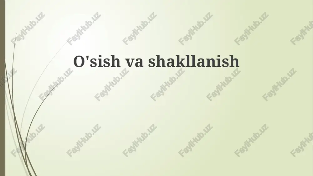 o'sish va shakllanish — PPTX