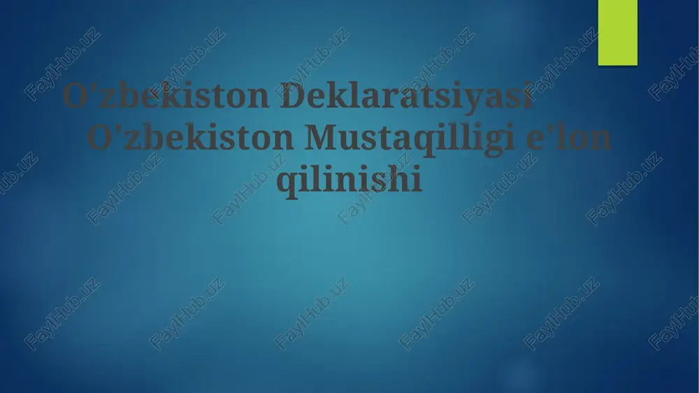 o'zbekiston mustaqillik deklaratsiyasi — PPTX