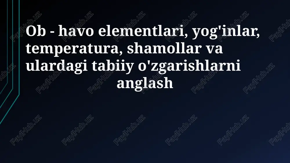 atmosfera elementlari va yogʻingarchilik — PPTX