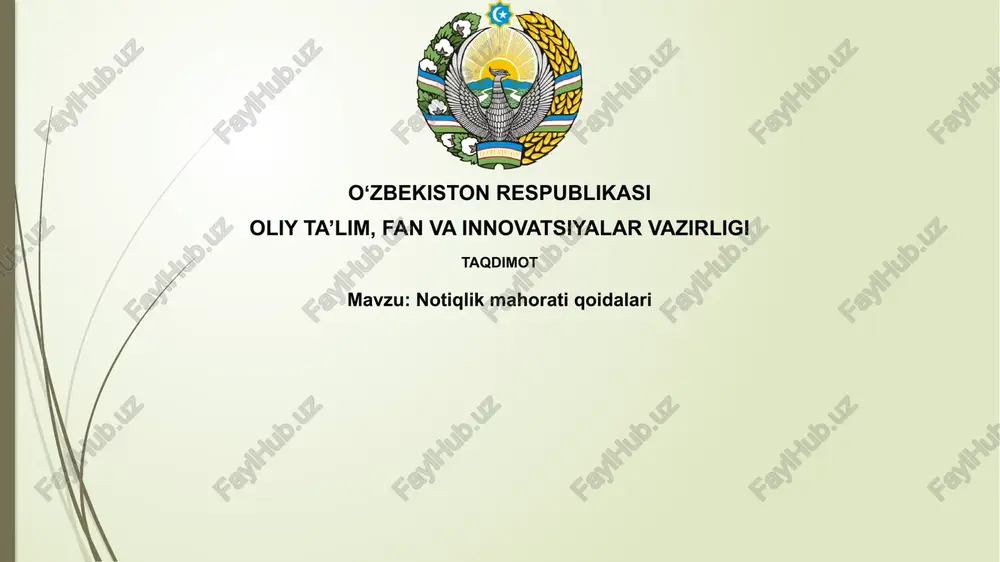 notiqlikning asosiy qoidalari — PPTX
